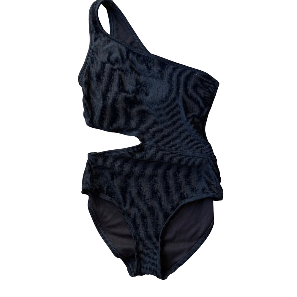 Michael Michael Kors Womens Black One Shoulder Cutout Swimsuit Size 10 NWT